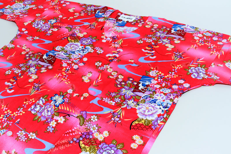 Koikuchi shirt Red Flower design