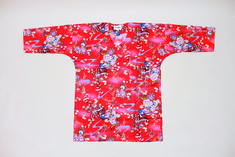 Koikuchi shirt Red Flower